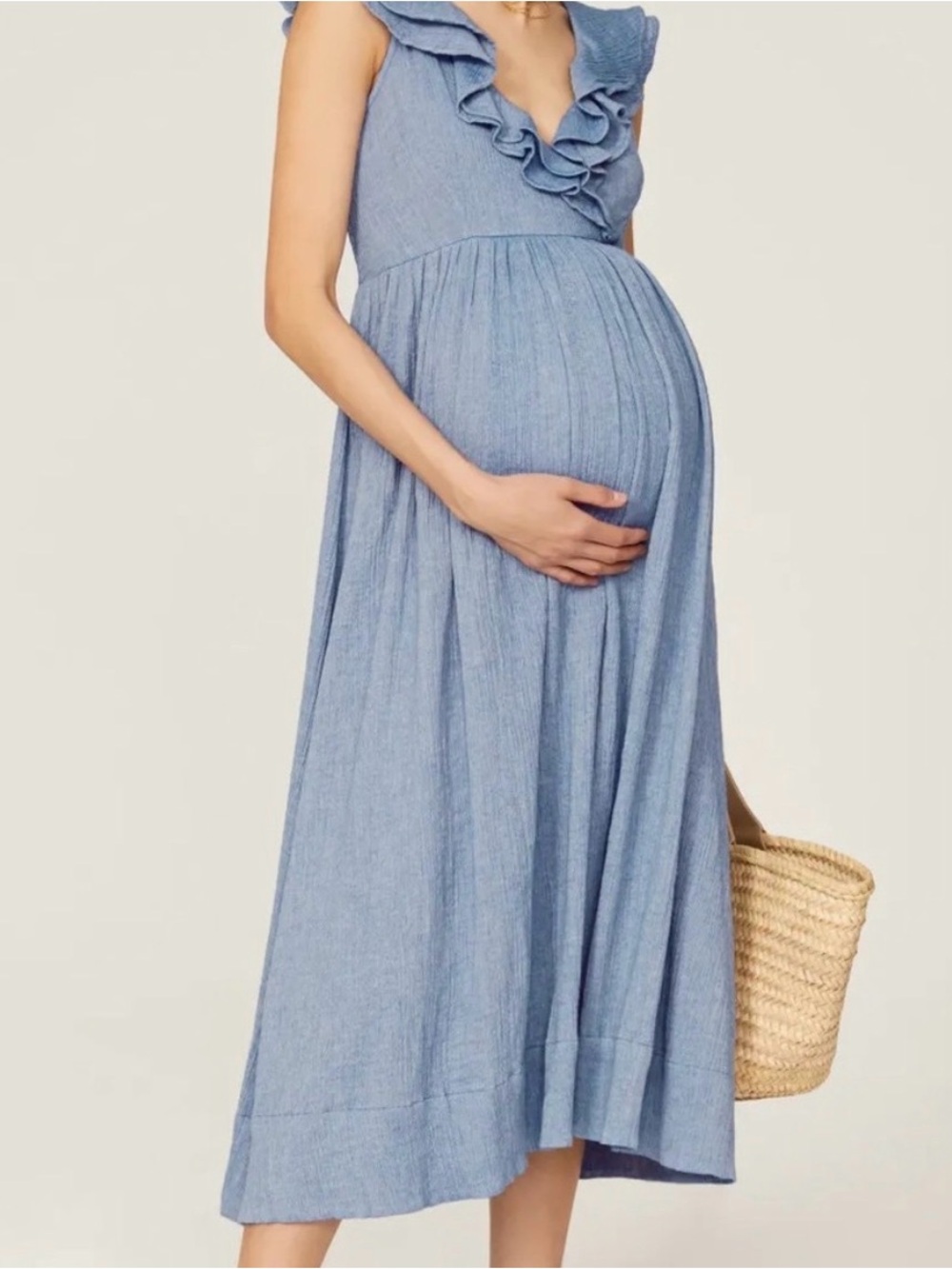 Hatch maternity dress in light blue size 3 (10-12 pre-pregnancy)
